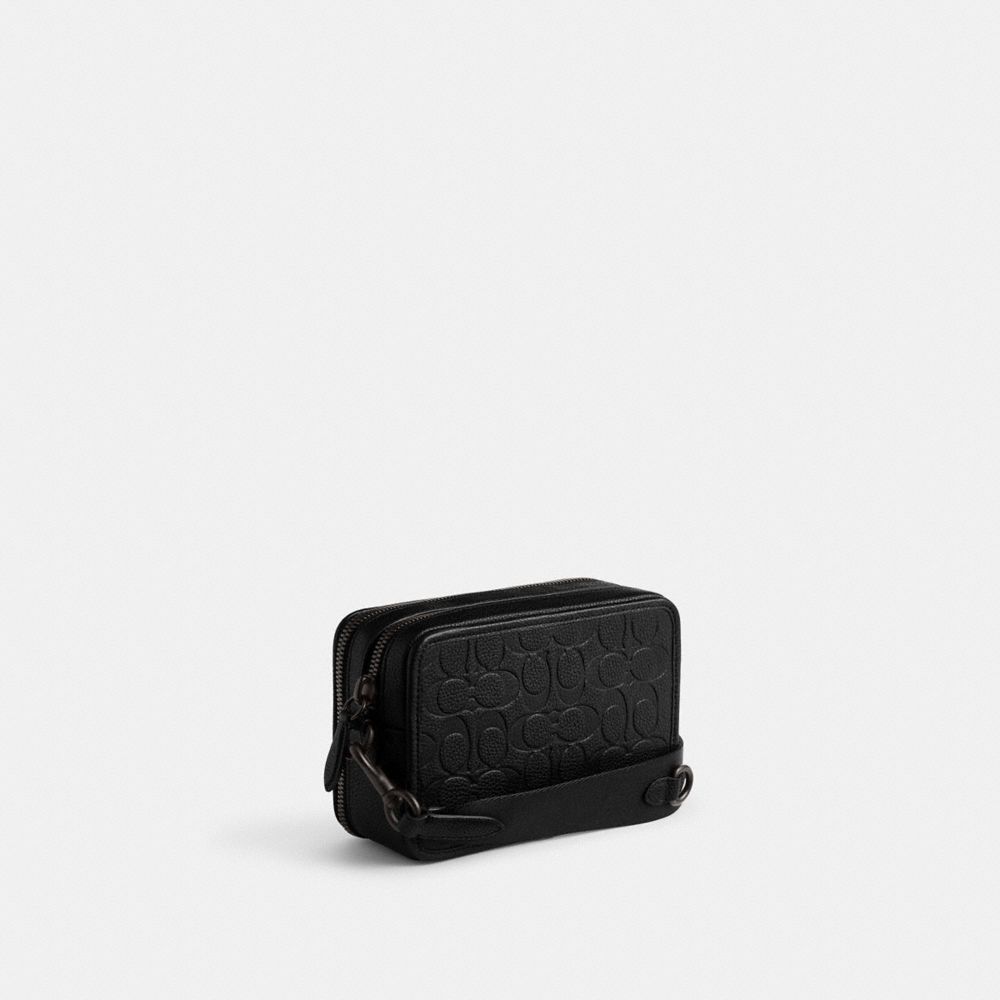 Coach Charter Crossbody With Hybrid Pouch In Signature Leather Polished Pebble Leather/Black | COH866599