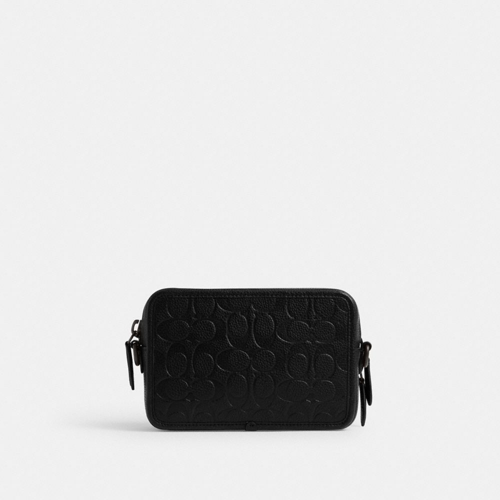 Coach Charter Crossbody With Hybrid Pouch In Signature Leather Polished Pebble Leather/Black | COH866599