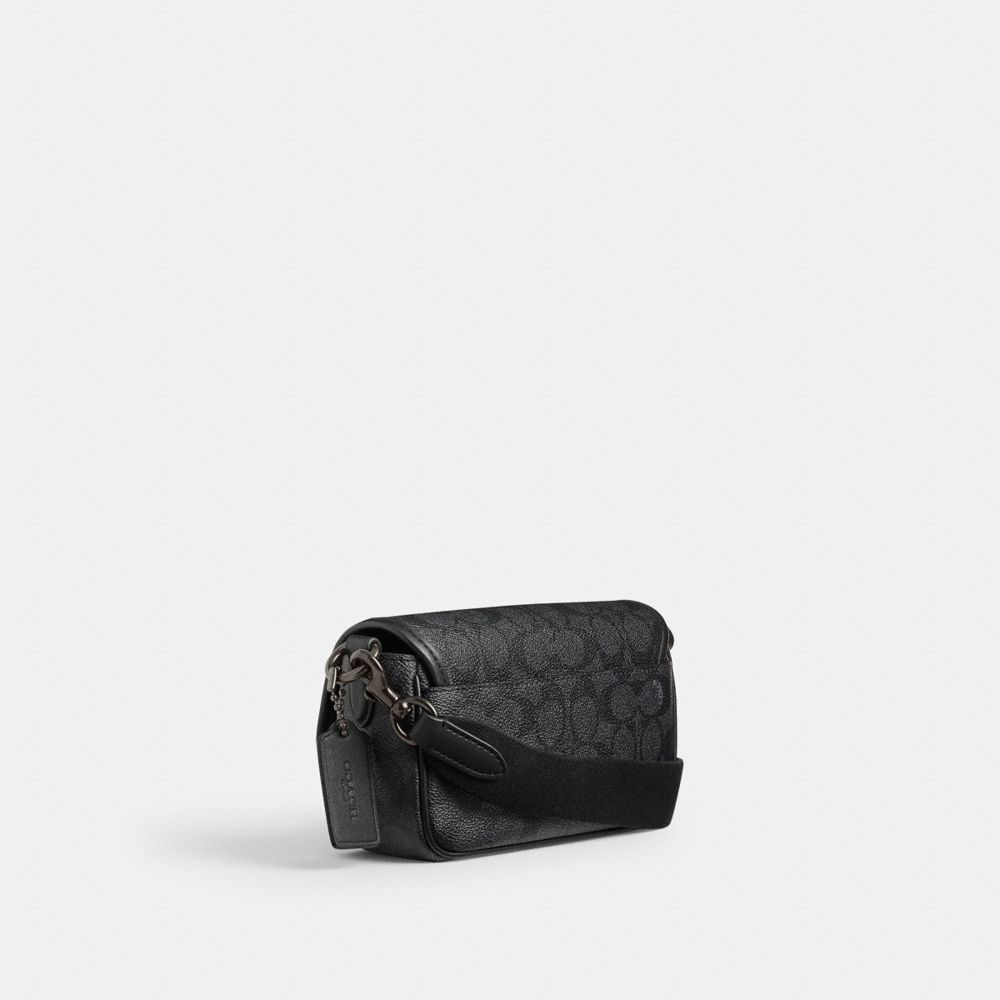 Coach Charter Flap Crossbody 18 In Signature Canvas Charcoal | COH866610