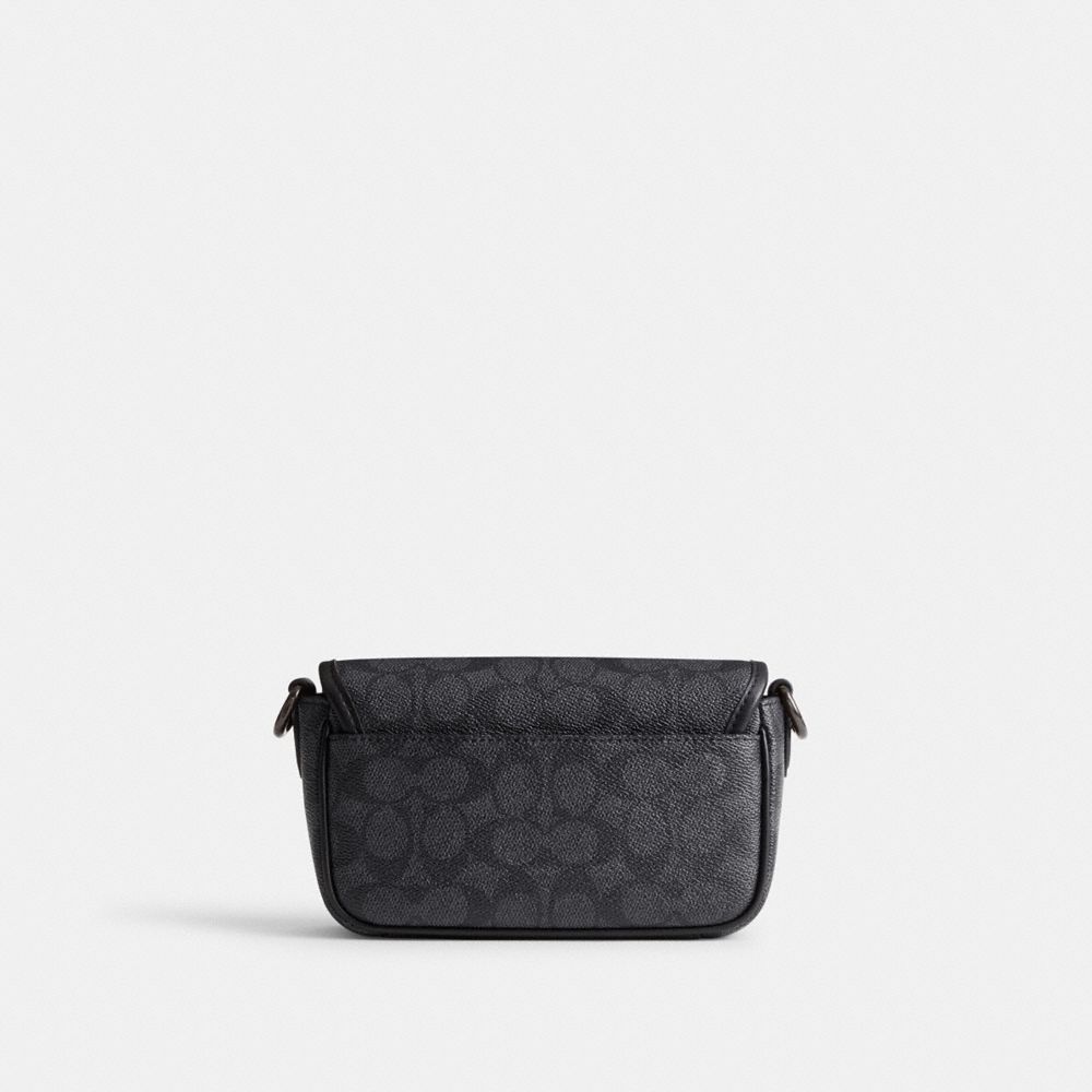 Coach Charter Flap Crossbody 18 In Signature Canvas Charcoal | COH866610