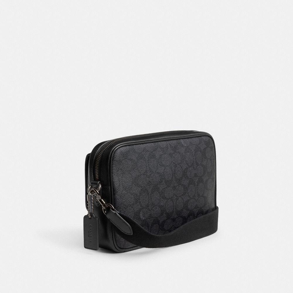 Coach Charter Flap Crossbody 24 In Signature Canvas Charcoal | COH866612
