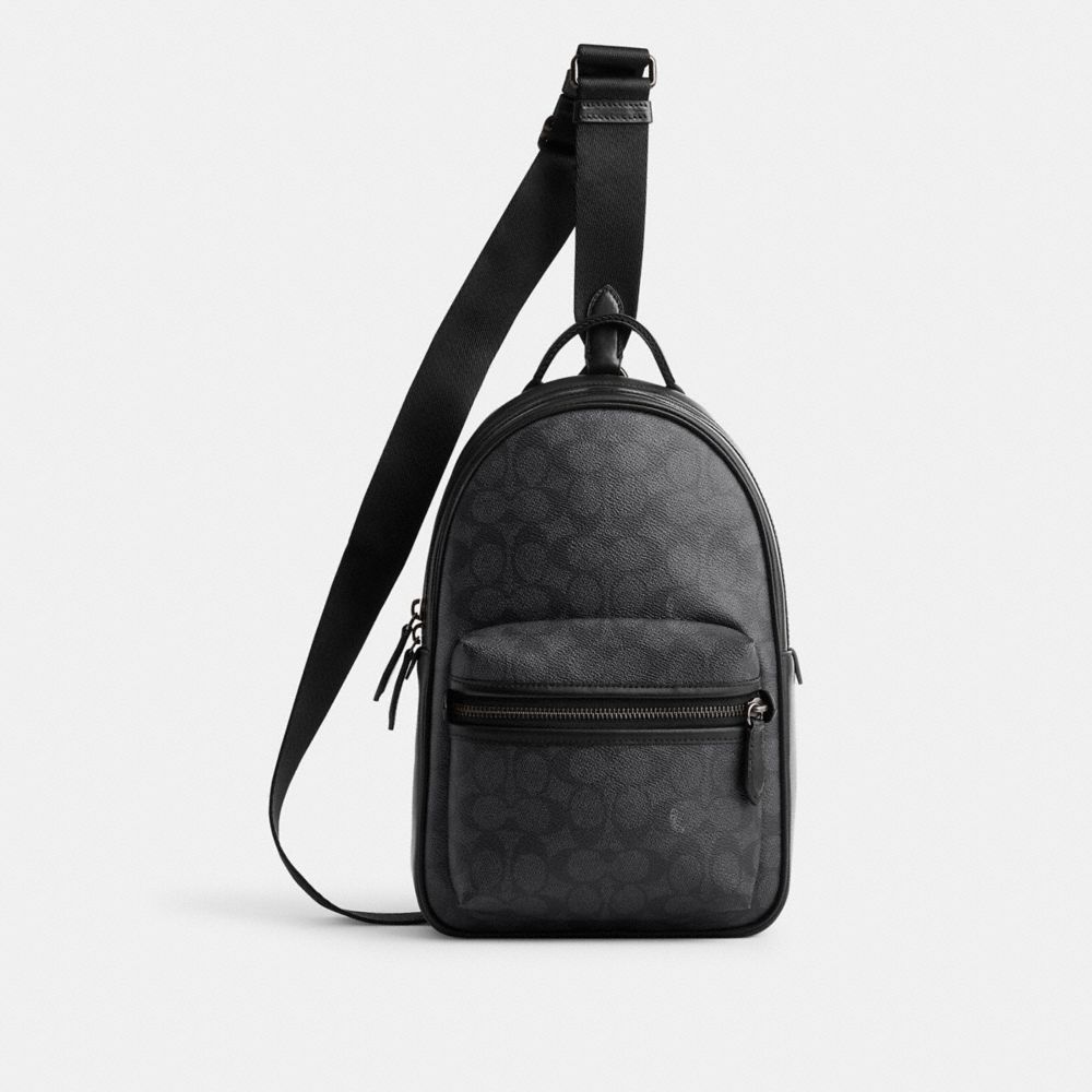 Coach Charter Pack In Signature Canvas Signature Coated Canvas/Charcoal | COH866588