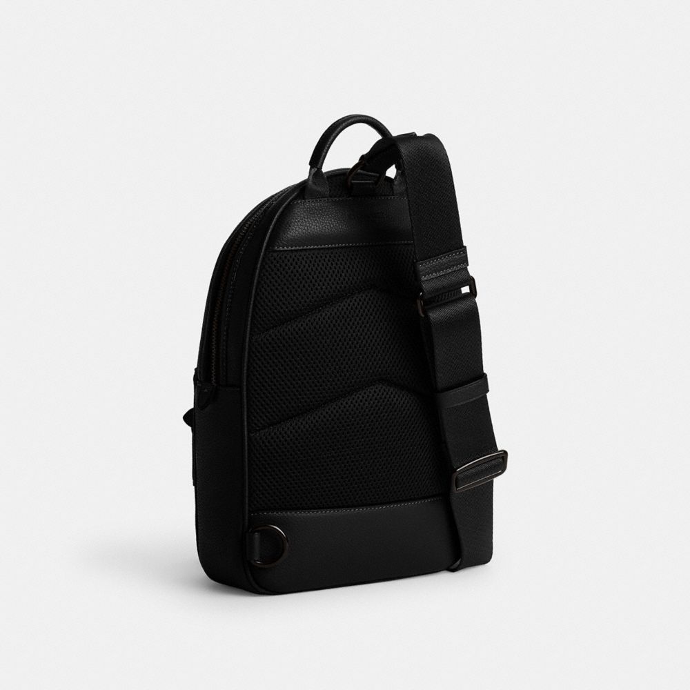 Coach Charter Pack Polished Pebble Leather/Black | COH866589
