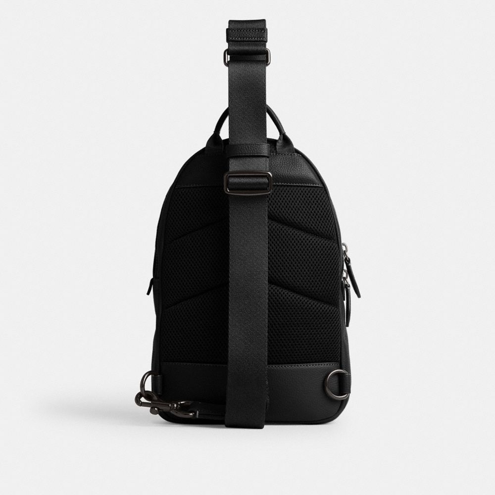 Coach Charter Pack Polished Pebble Leather/Black | COH866589