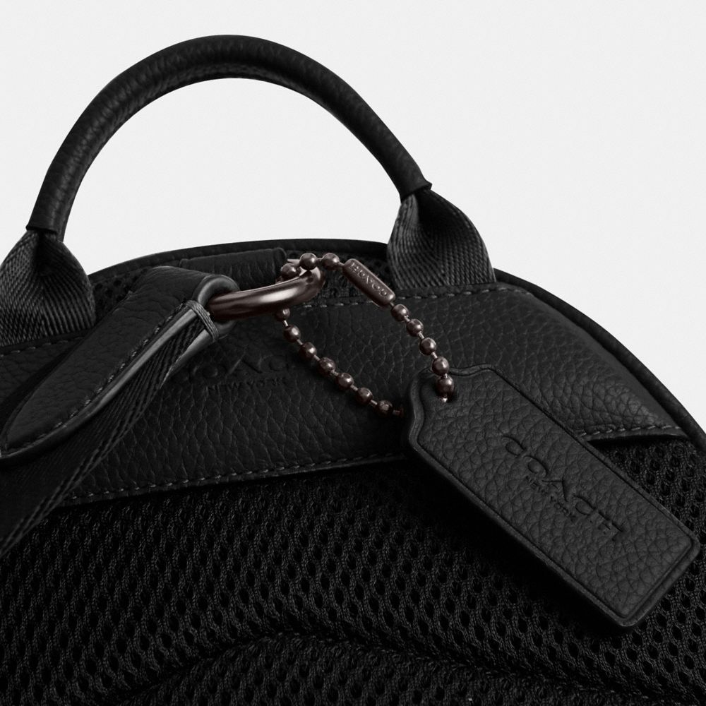 Coach Charter Pack Polished Pebble Leather/Black | COH866589