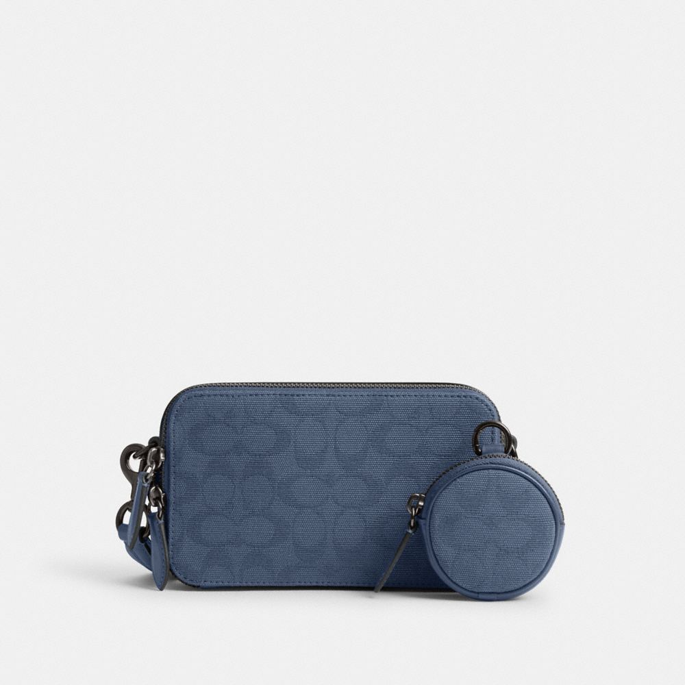 Coach Charter Slim Crossbody In Signature Canvas Jacquard Washed Chambray | COH866566