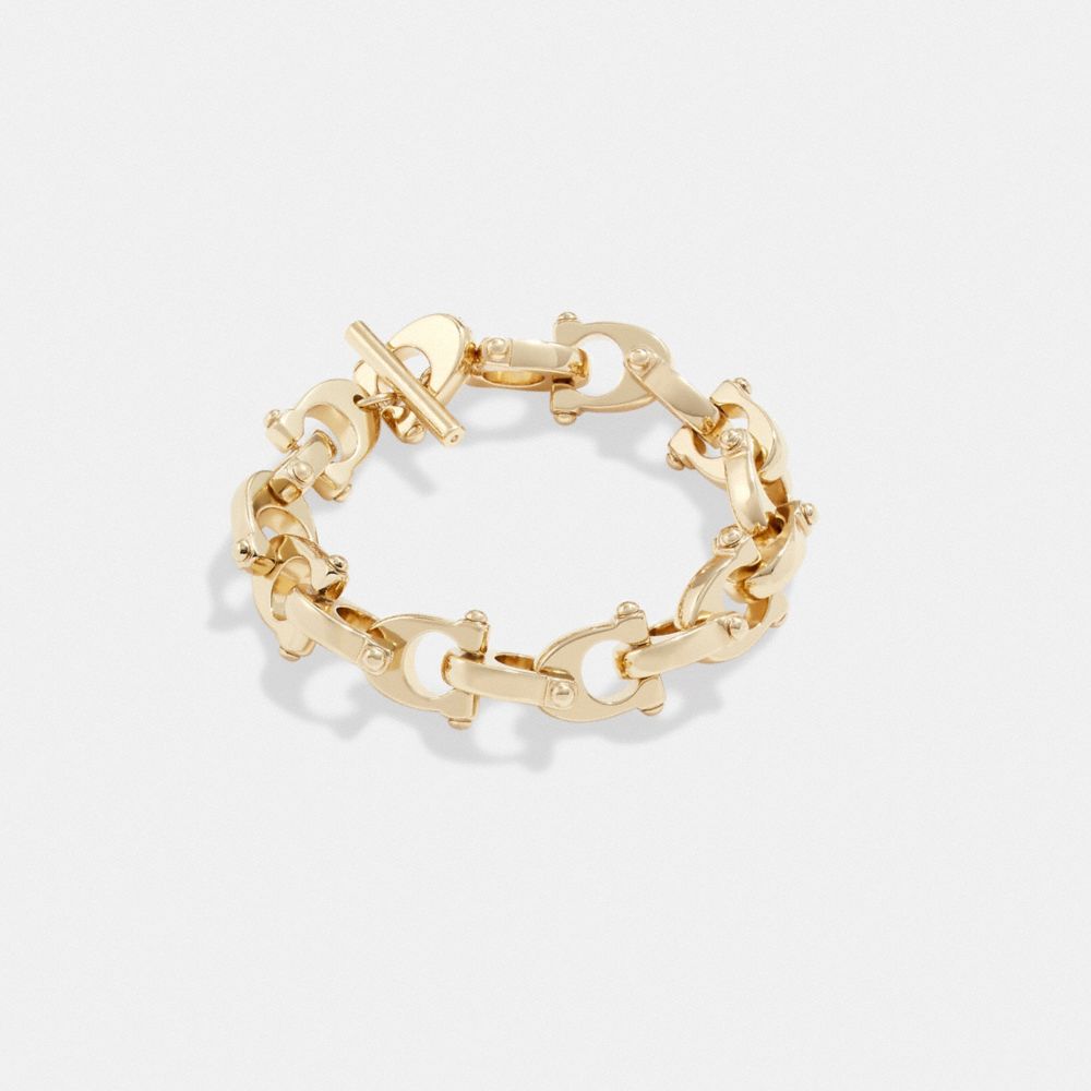 Coach Chunky Signature Chain Link Bracelet Gold | COH866151