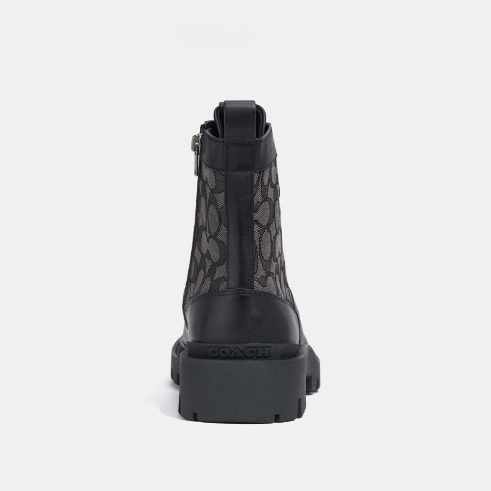 Coach Citysole Lace Up Boot In Signature Jacquard Black | COH866853