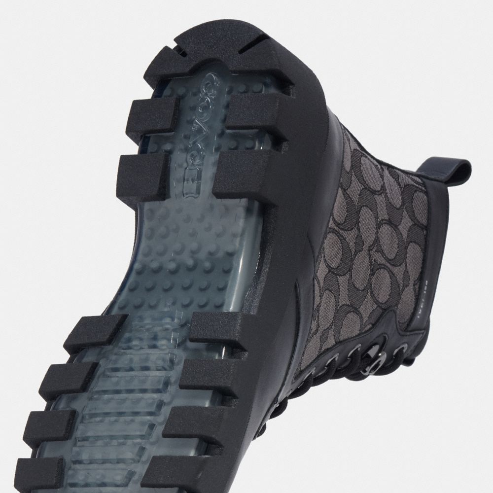 Coach Citysole Lace Up Boot In Signature Jacquard Black | COH866853