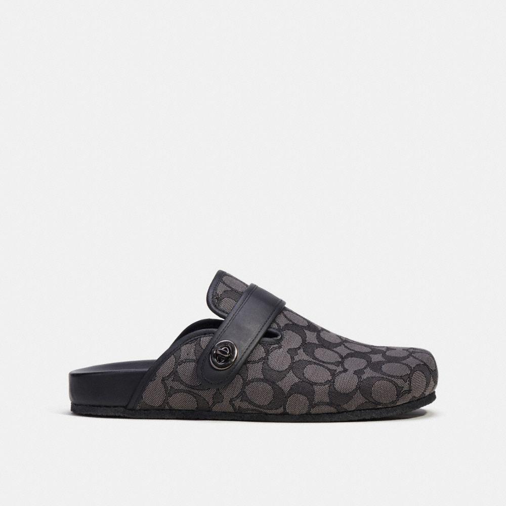 Coach Clog In Signature Jacquard Charcoal/Black | COH866843
