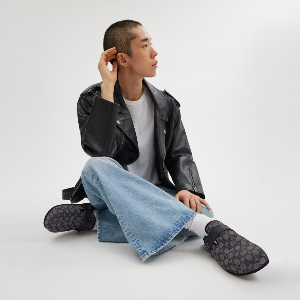 Coach Clog In Signature Jacquard Charcoal/Black | COH866843