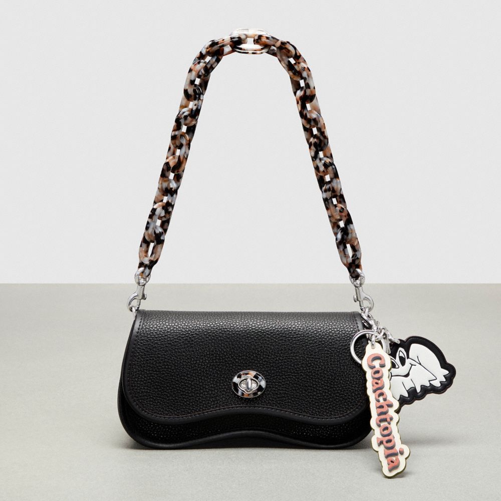 Coach Coachtopia Bag Charm In Coachtopia Leather Deep Orange/Twilight Multi | COH866433