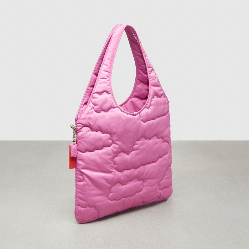Coach Coachtopia Loop Flat Tote With Cloud Quilting Bright Magenta | COH866625