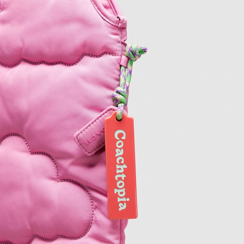 Coach Coachtopia Loop Flat Tote With Cloud Quilting Bright Magenta | COH866625