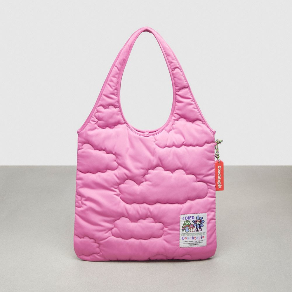 Coach Coachtopia Loop Flat Tote With Cloud Quilting Bright Magenta | COH866625