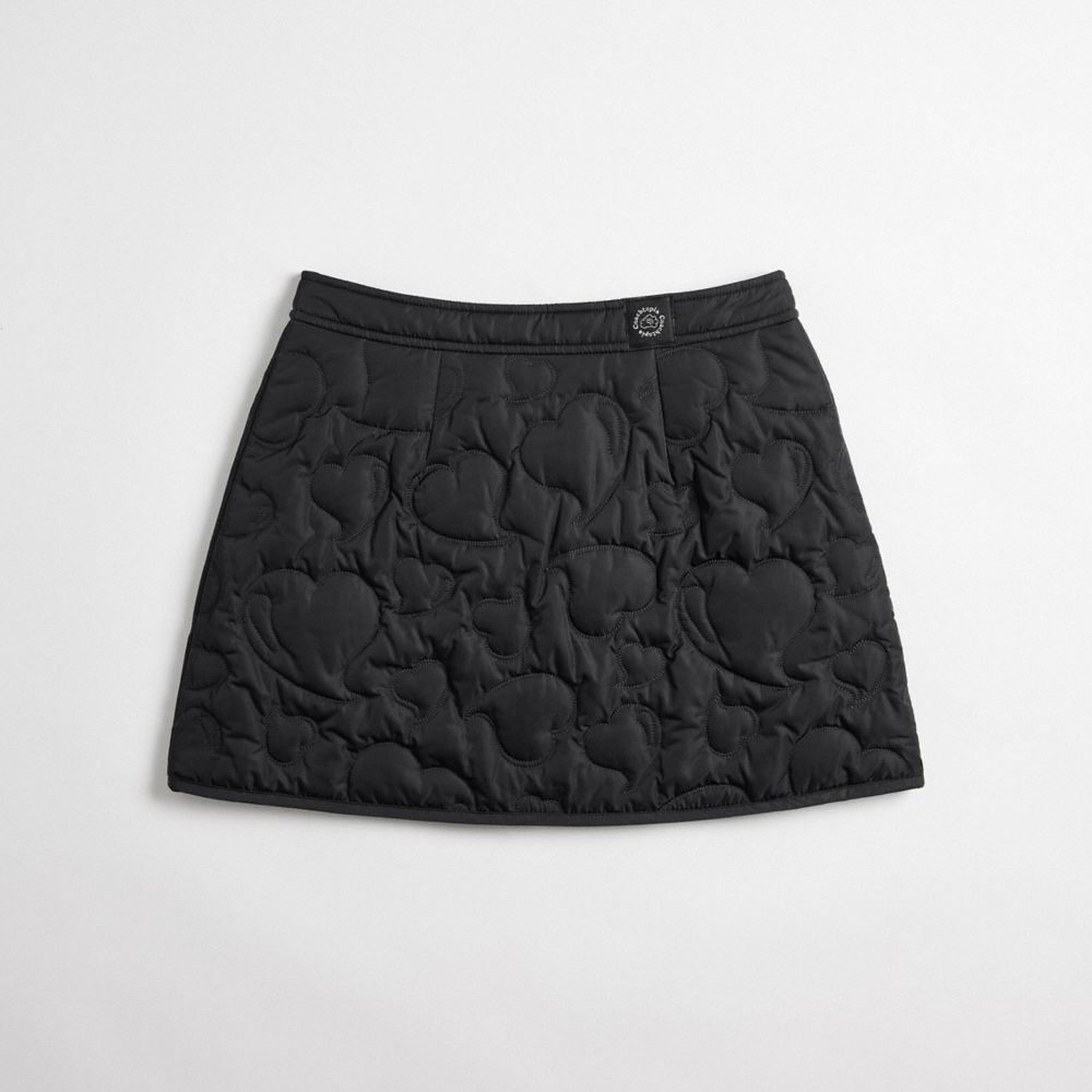 Coach Coachtopia Loop Quilted Heart Mini Skirt Black | COH866024