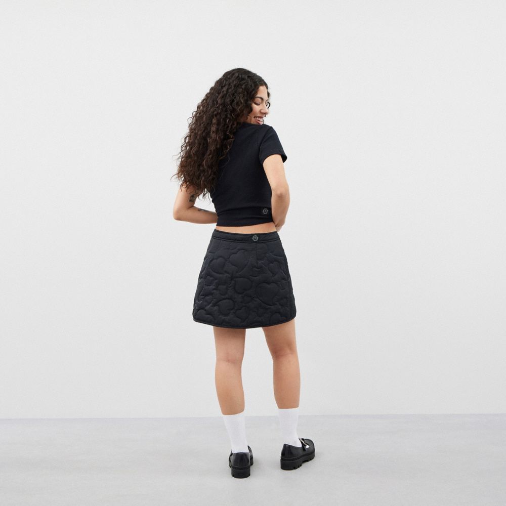 Coach Coachtopia Loop Quilted Heart Mini Skirt Black | COH866024