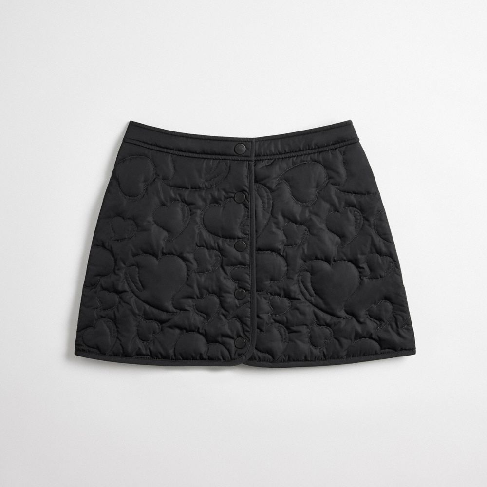 Coach Coachtopia Loop Quilted Heart Mini Skirt Black | COH866024