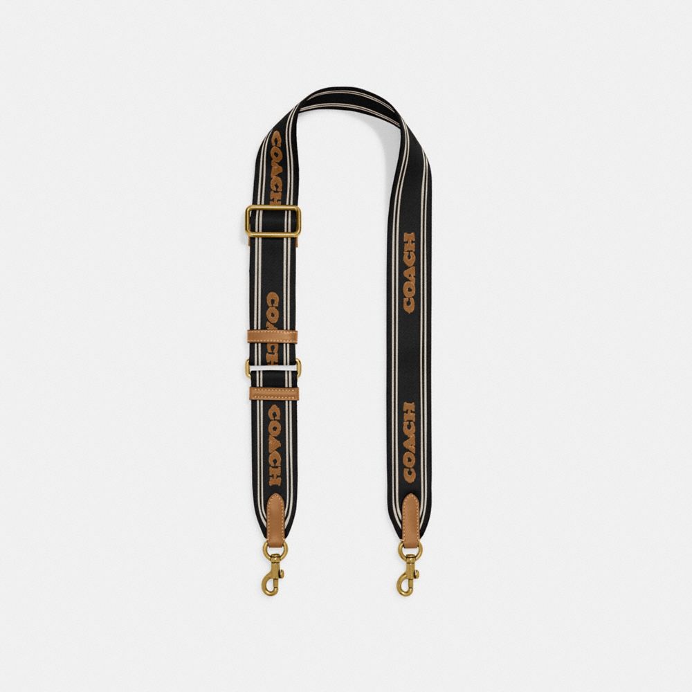 Coach Colorblock Webbing Strap Brass/Black Multi | COH866442