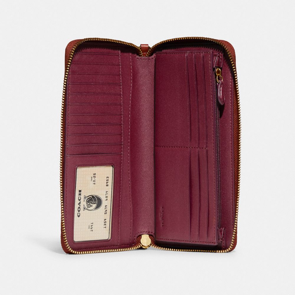 Coach Continental Wallet In Signature Canvas Signature Coated Canvas/Brass/Tan/Rust | COH865514