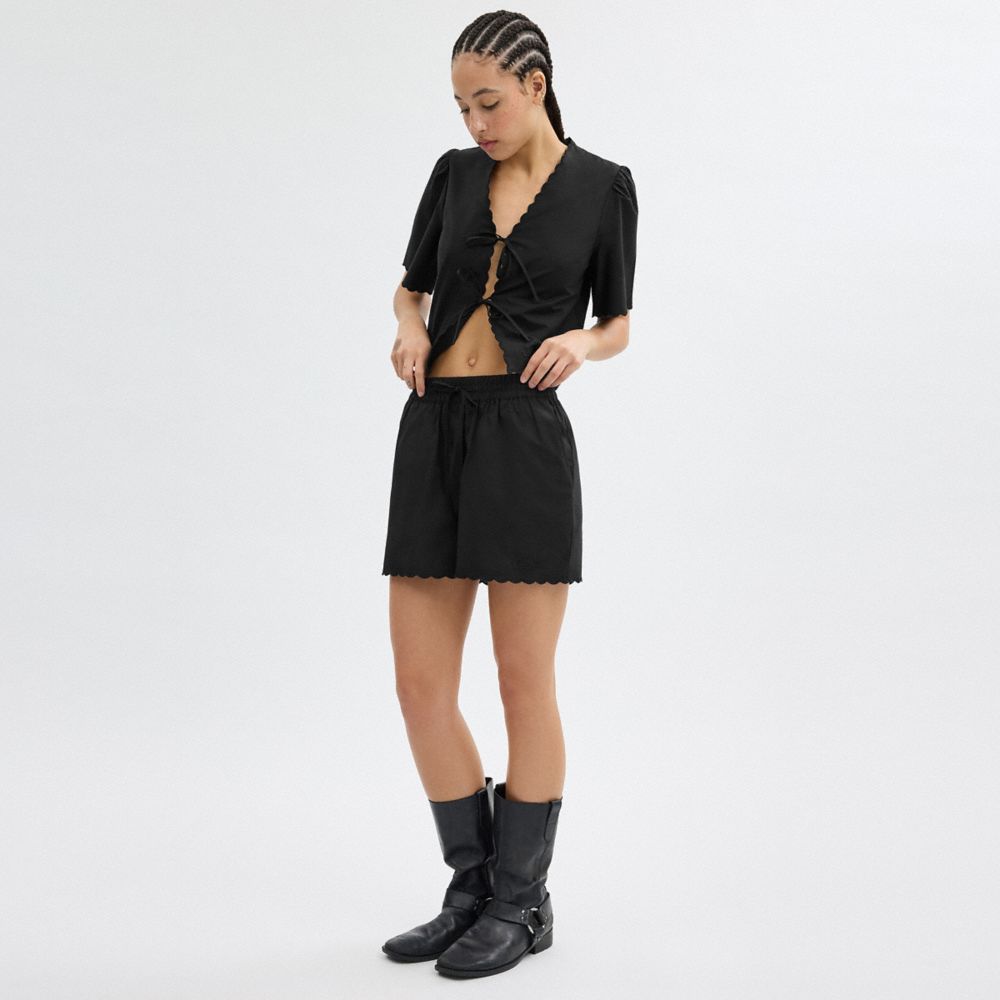 Coach Cotton Set Shorts In Organic Cotton Black | COH866045