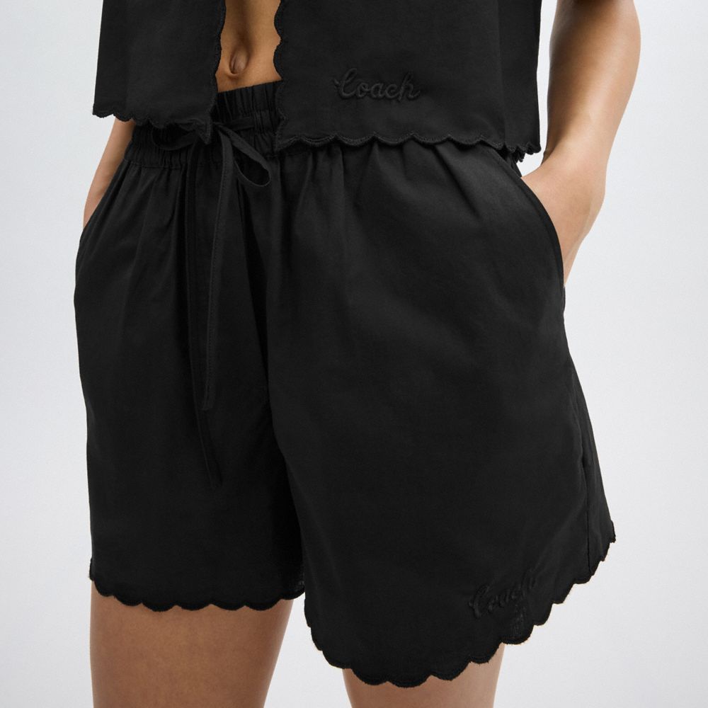 Coach Cotton Set Shorts In Organic Cotton Black | COH866045