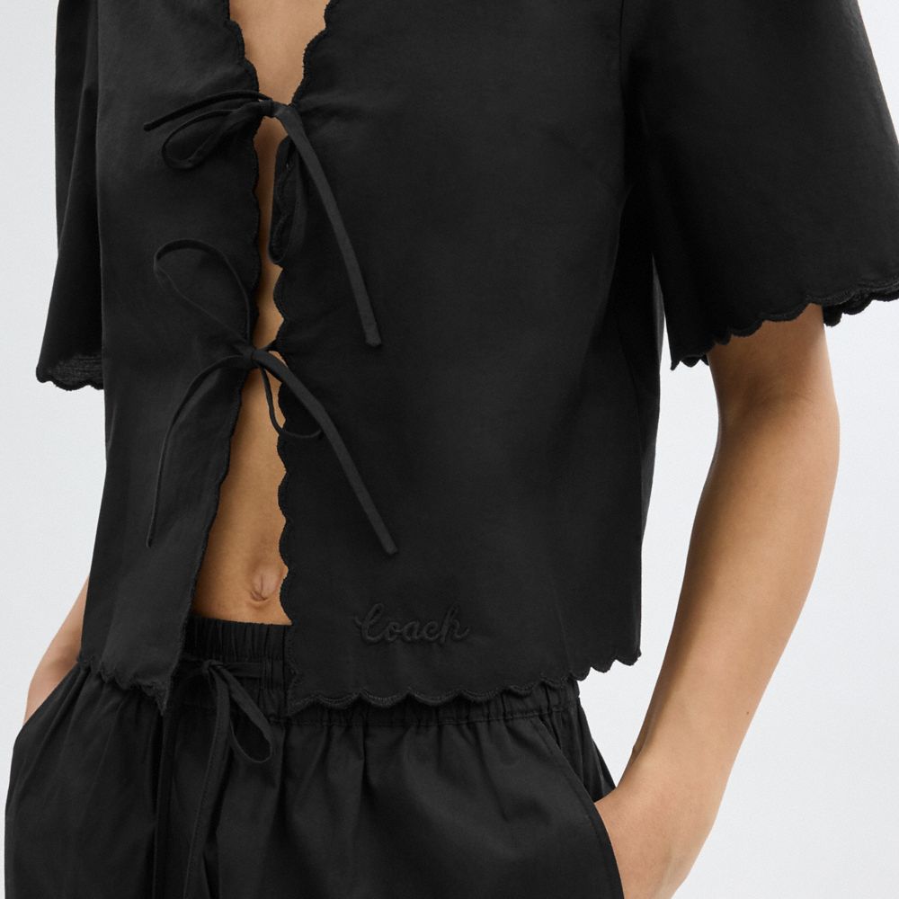 Coach Cotton Set Top In Organic Cotton Black | COH866001