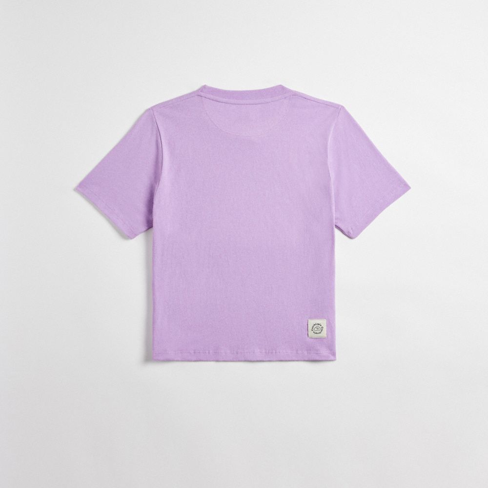 Coach Cropped Tee: Best Friends Bunny Purple Multi | COH865971