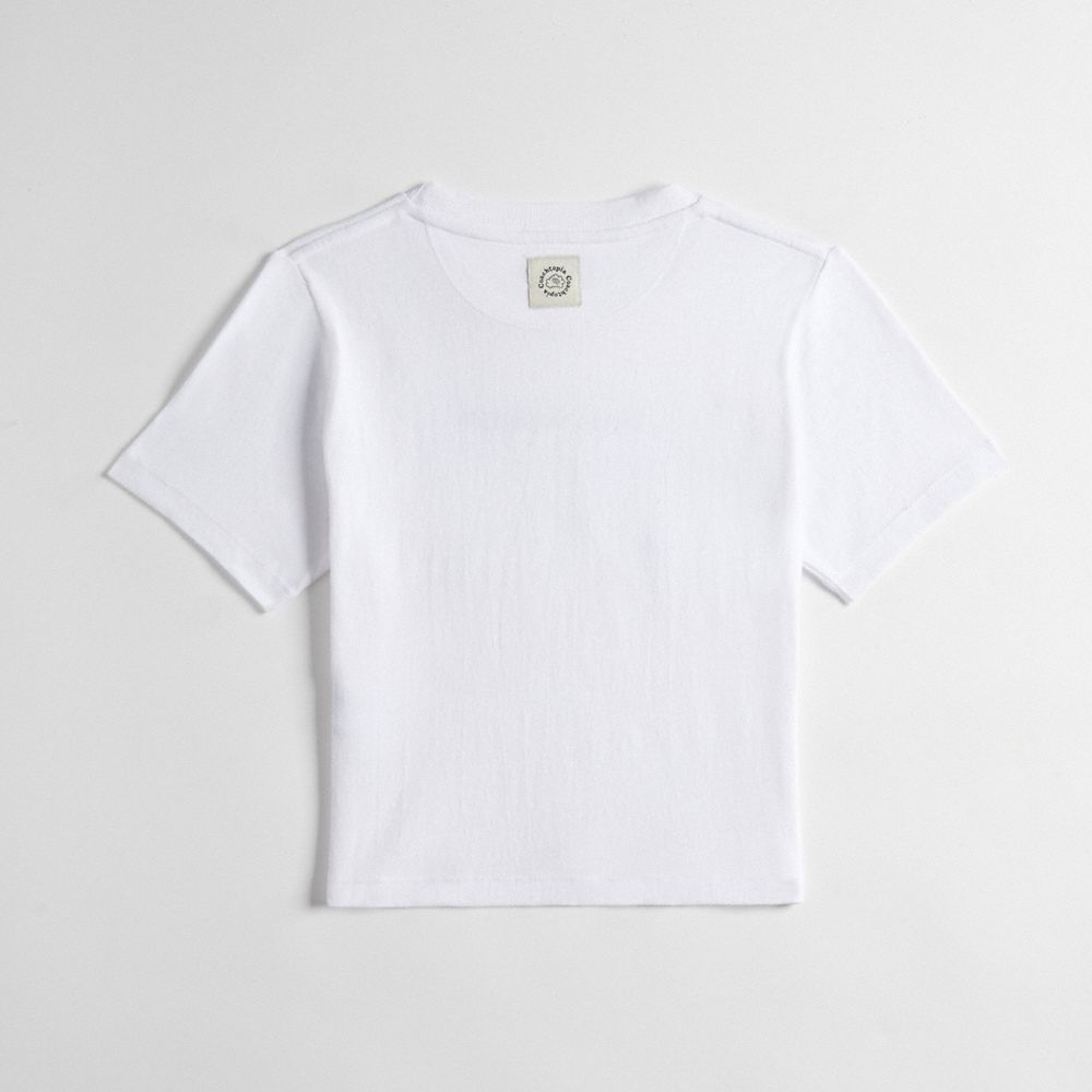 Coach Cropped Tee: Cherry Bow White | COH865974