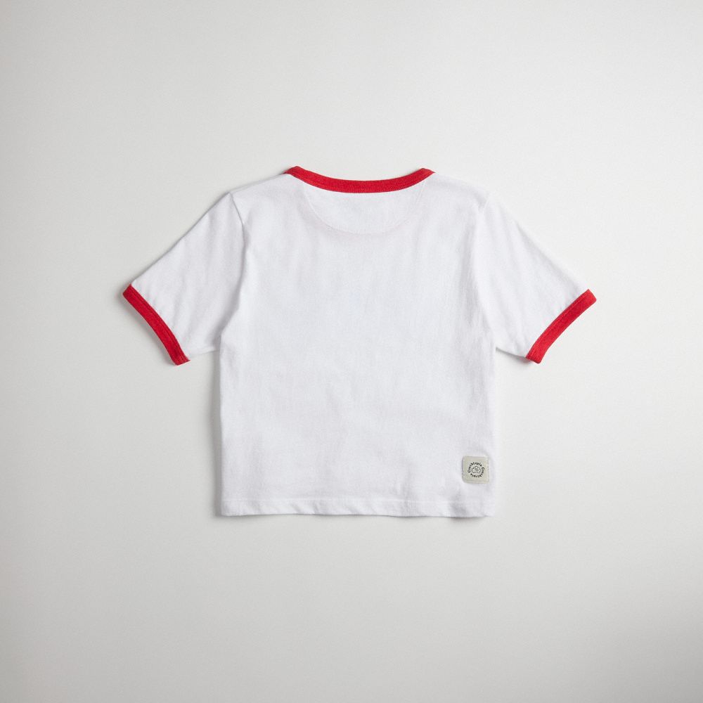 Coach Cropped Tee: Coachtopia Creatures White/Red Multi | COH865970