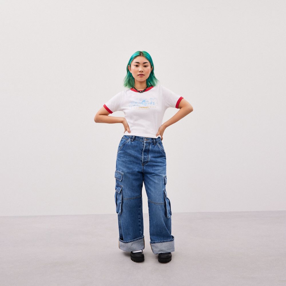 Coach Cropped Tee: Coachtopia Creatures White/Red Multi | COH865970