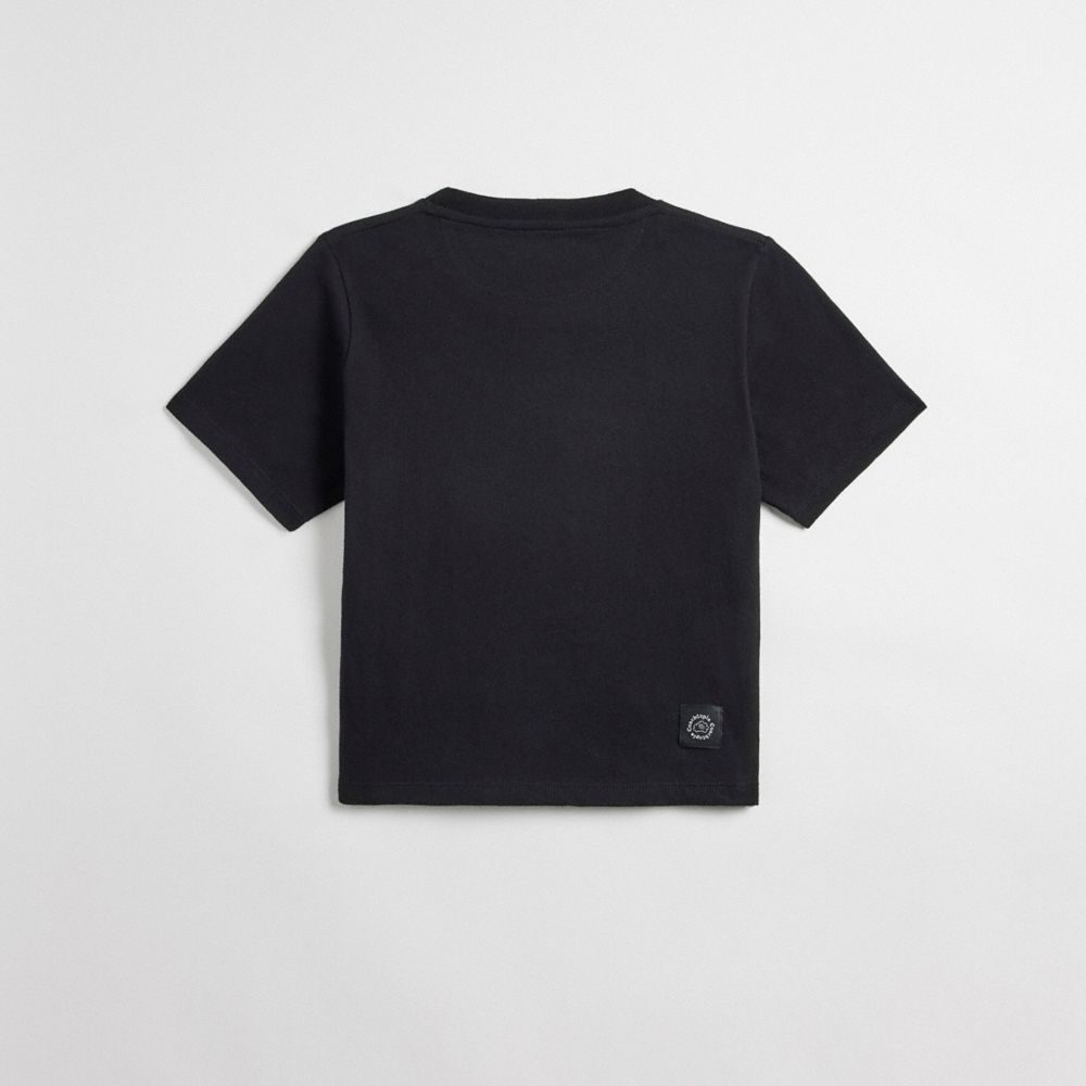 Coach Cropped Tee: Floating Heart Black | COH865973