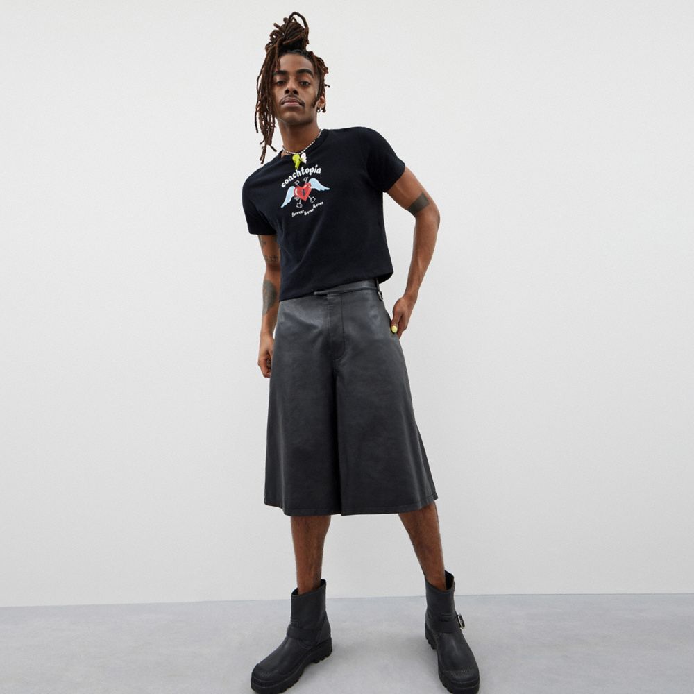 Coach Cropped Tee: Floating Heart Black | COH865973