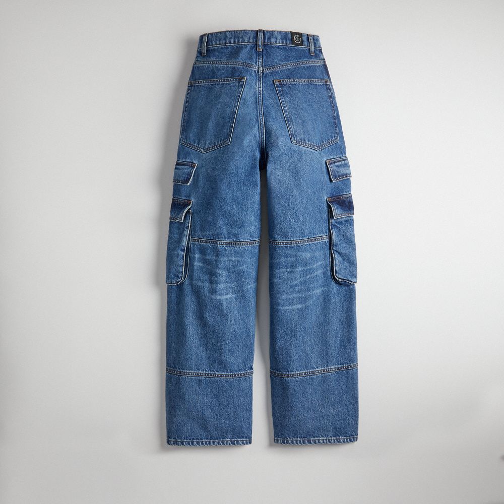 Coach Denim Cargo Pant In 31% Recycled Cotton Denim | COH866936
