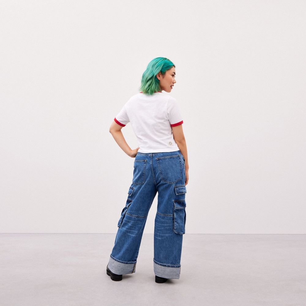 Coach Denim Cargo Pant In 31% Recycled Cotton Denim | COH866936