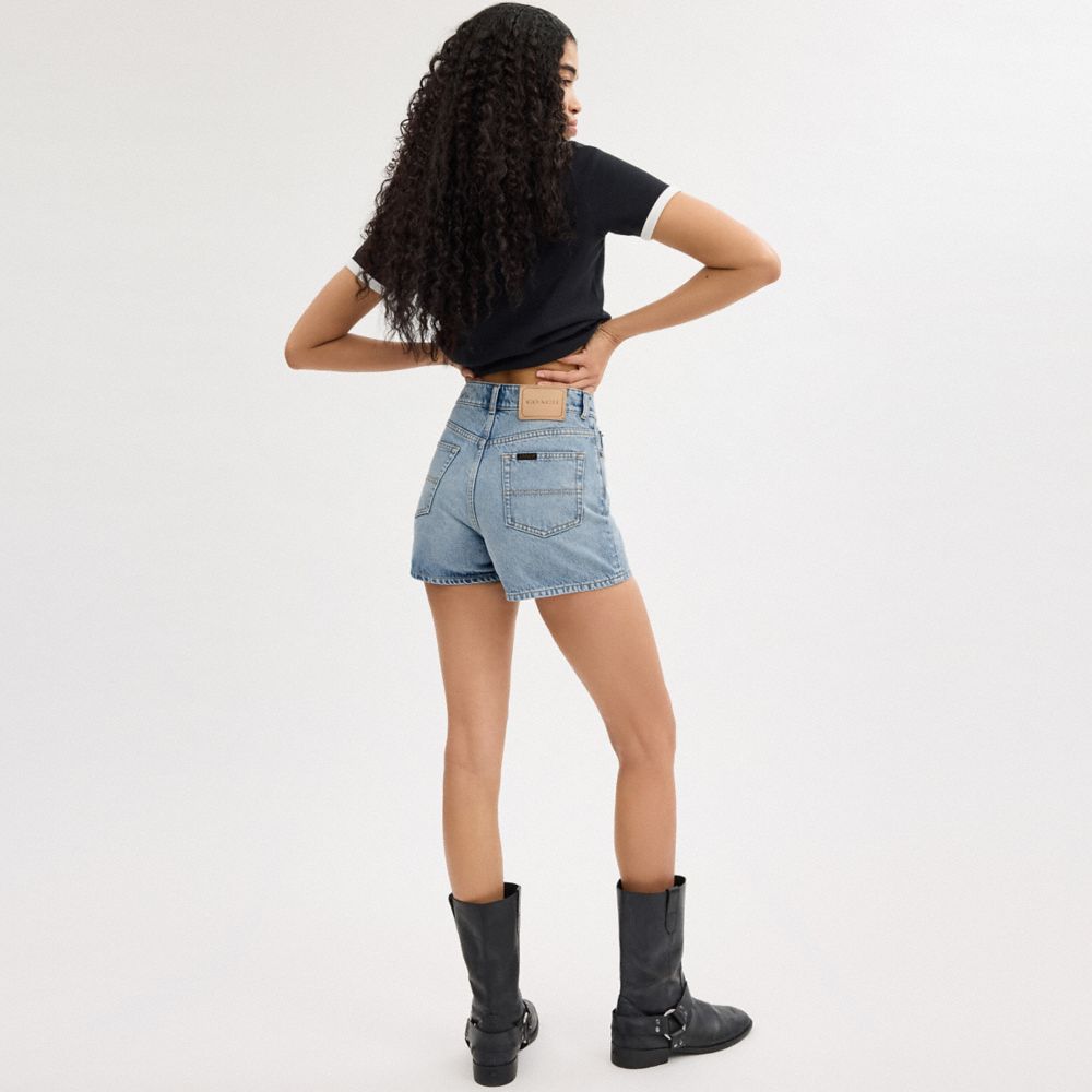 Coach Denim Shorts In Organic Cotton Blue | COH866038