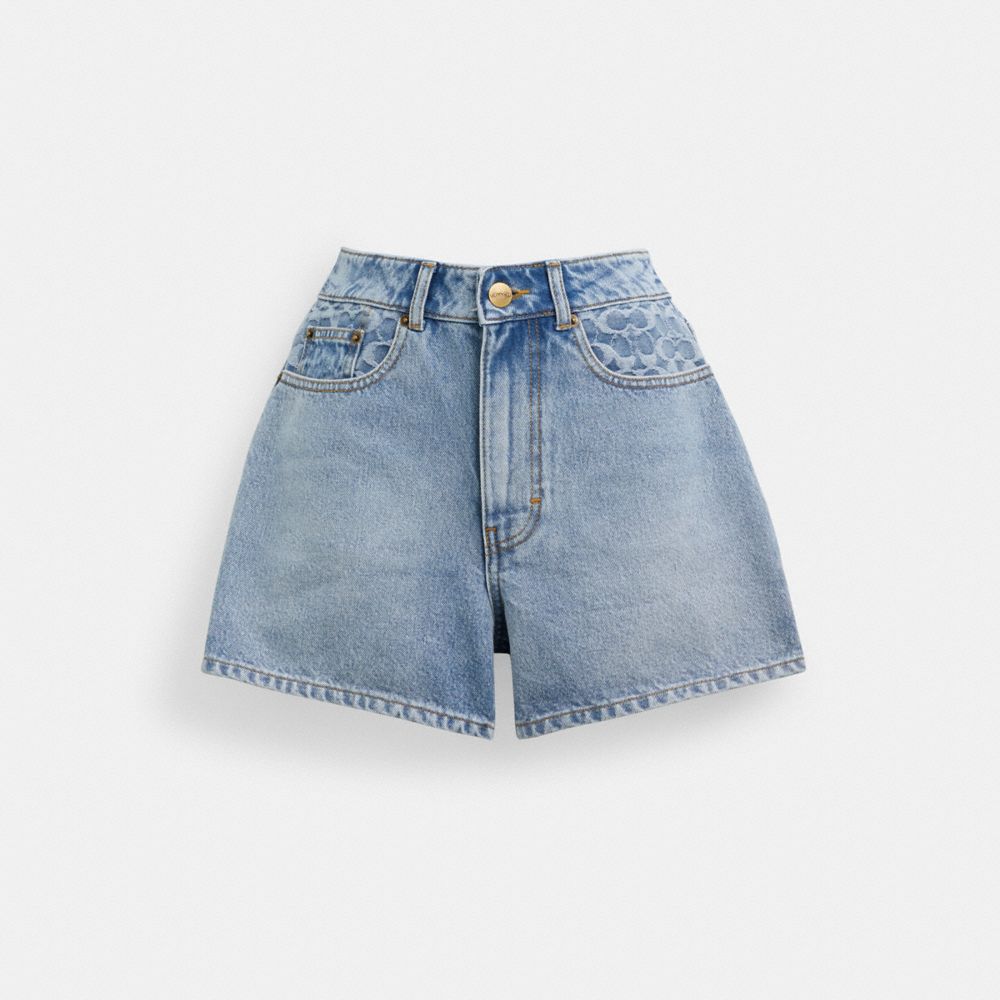 Coach Denim Shorts In Organic Cotton Blue | COH866038
