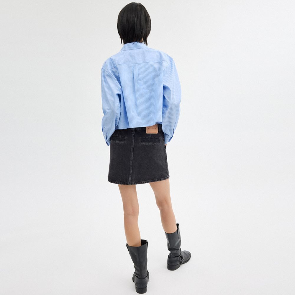 Coach Denim Skirt In Organic Cotton Black | COH866036