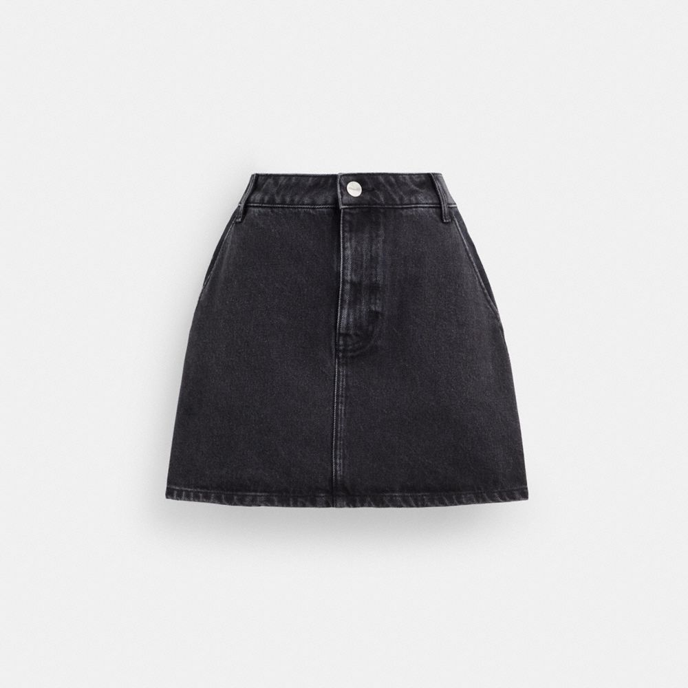 Coach Denim Skirt In Organic Cotton Black | COH866036