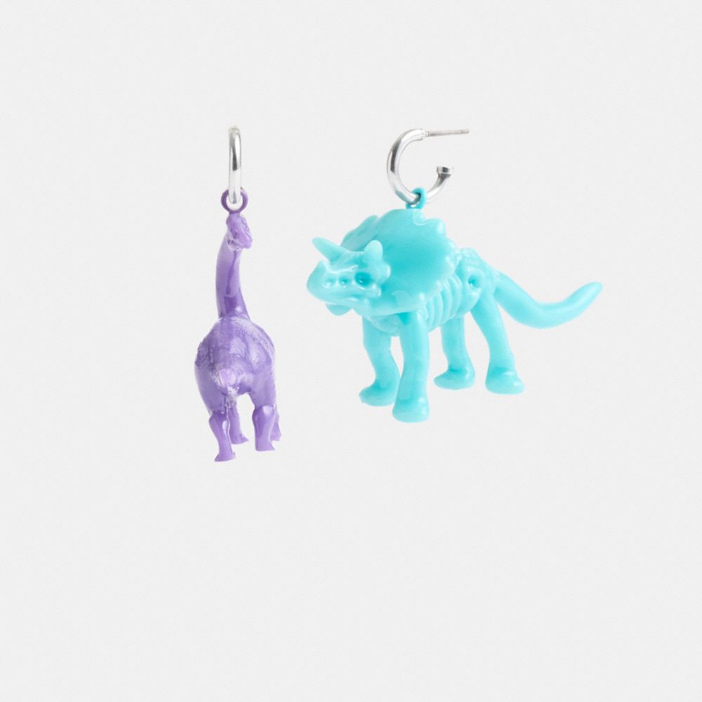 Coach Dinosaur Mismatch Earrings Silver/Multi | COH866185