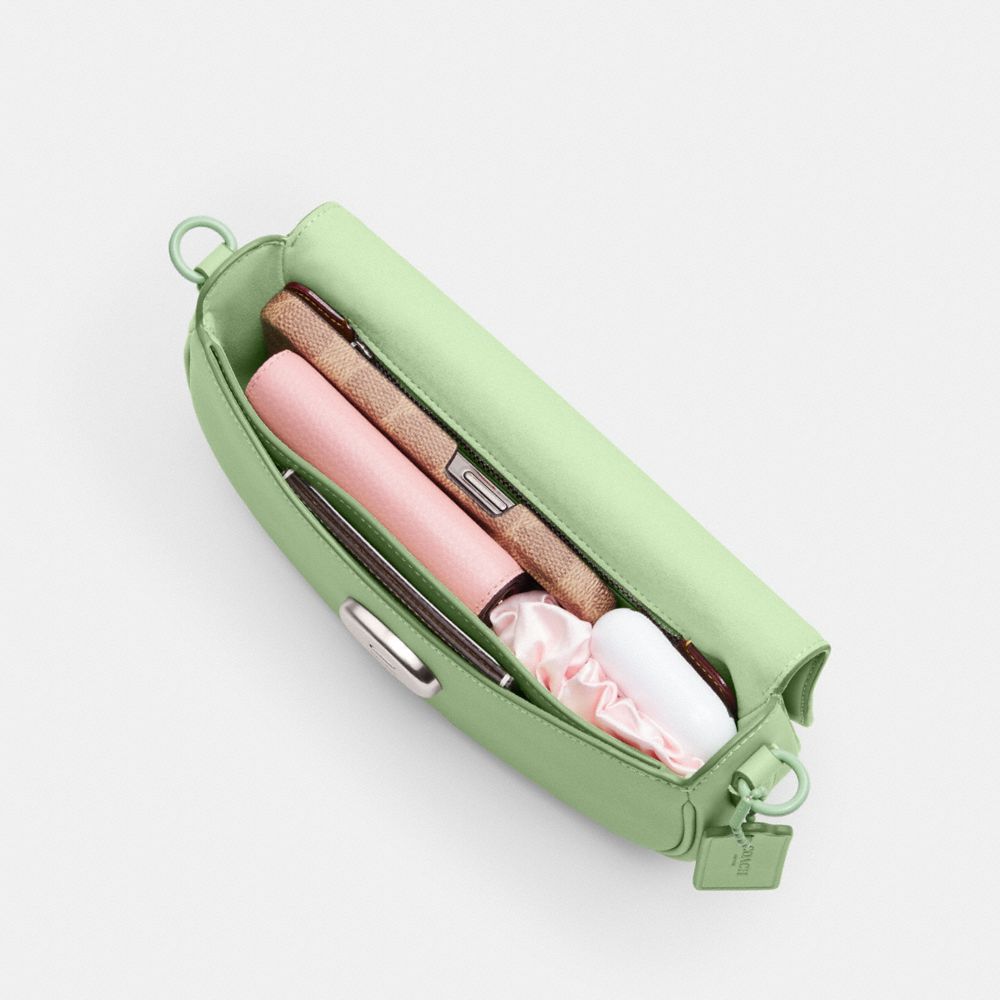 Coach Emmy Saddle Bag 23 Glovetanned Leather/Silver/Pale Pistachio | COH865227