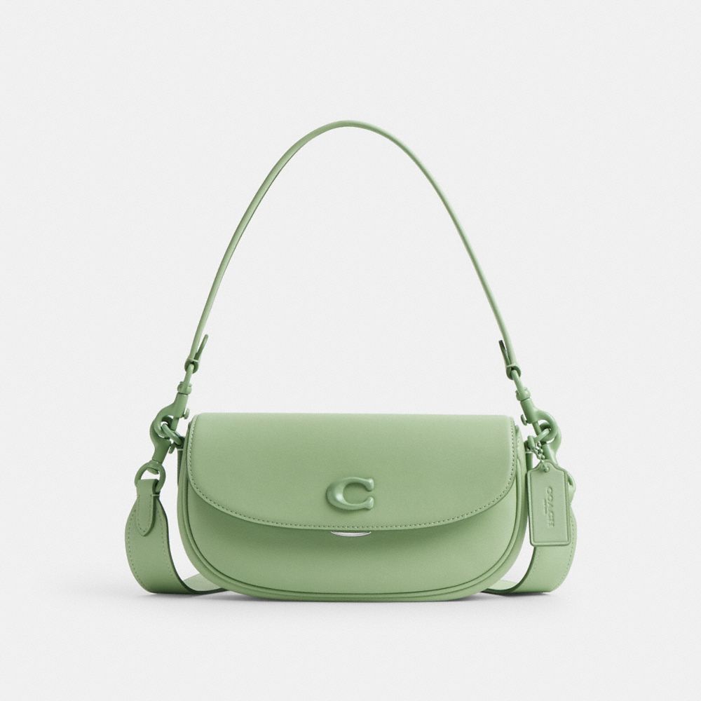 Coach Emmy Saddle Bag 23 Glovetanned Leather/Silver/Pale Pistachio | COH865227
