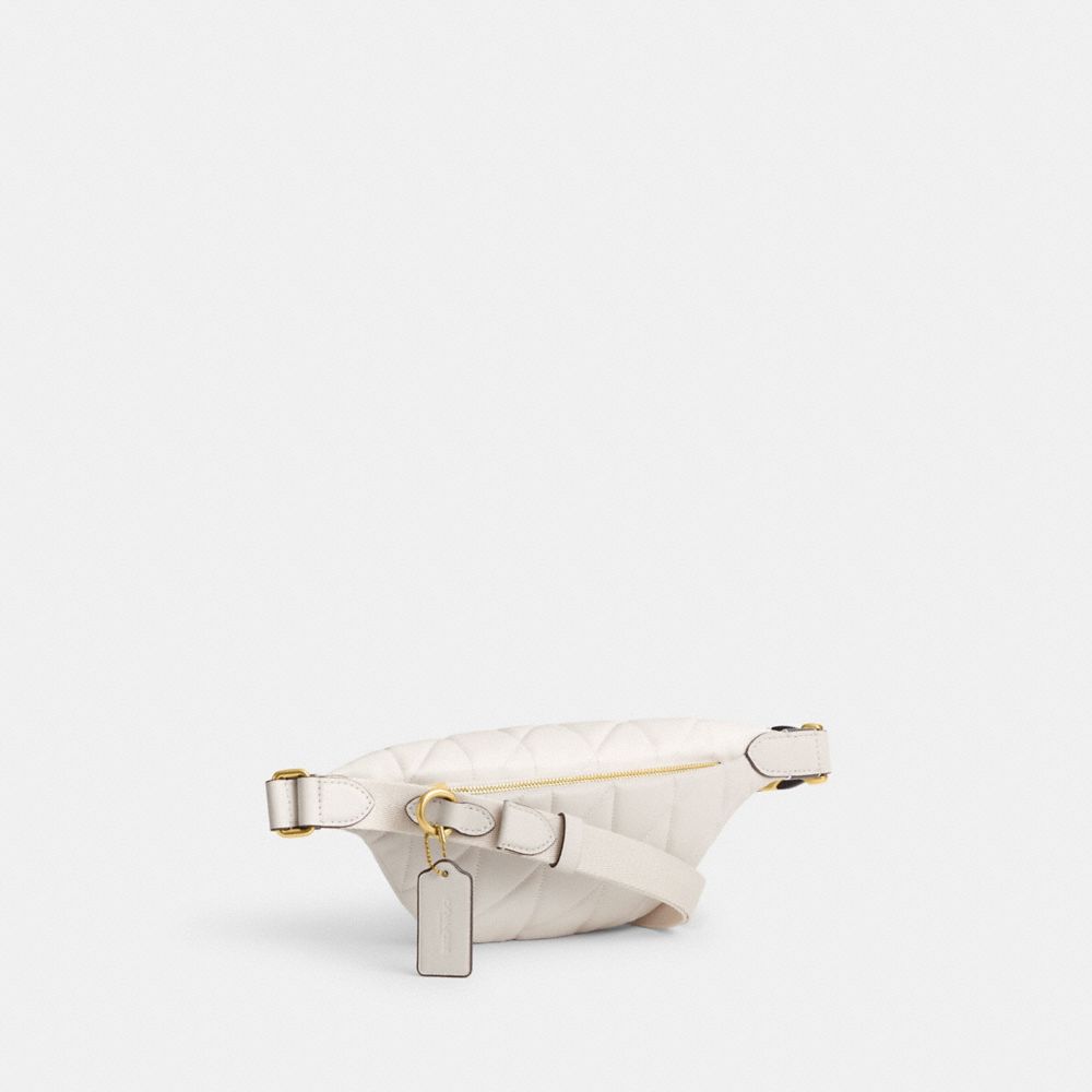 Coach Essential Belt Bag With Pillow Quilting Brass/Chalk | COH865442