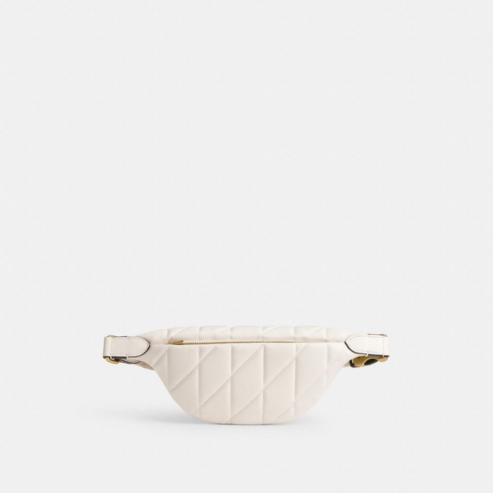 Coach Essential Belt Bag With Pillow Quilting Brass/Chalk | COH865442