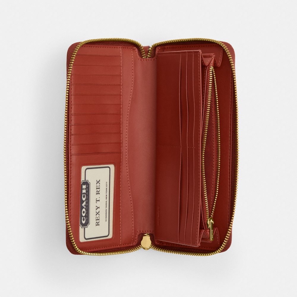 Coach Essential Continental Wallet In Signature Canvas Brass/Tan/Rust | COH865515