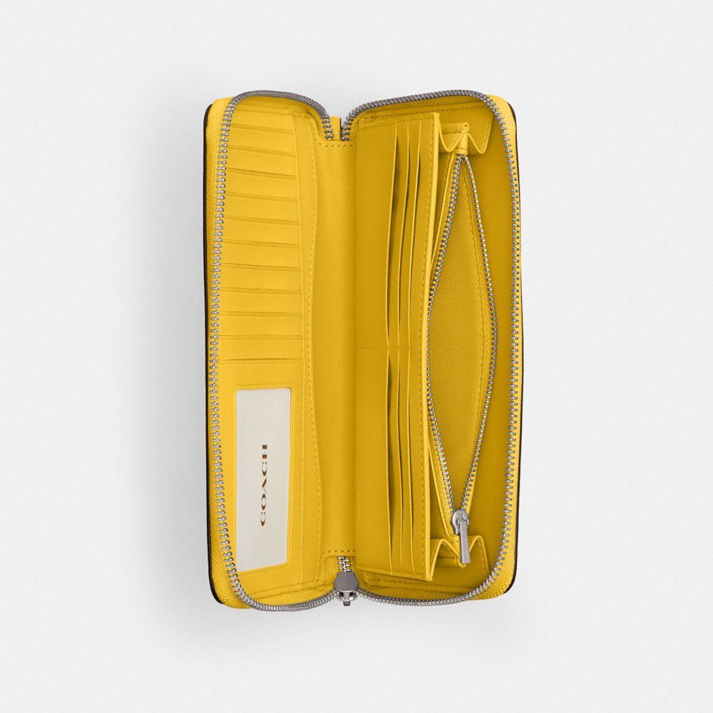 Coach Essential Continental Wallet Silver/Canary | COH865498