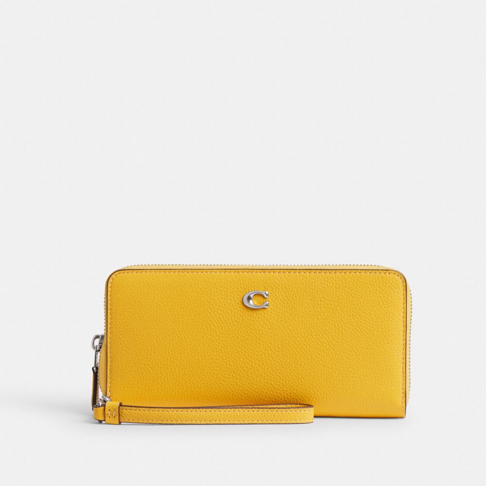 Coach Essential Continental Wallet Silver/Canary | COH865498