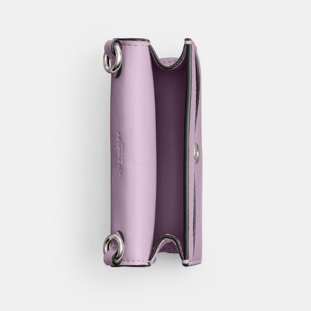 Coach Essential Half Flap Card Case Silver/Soft Purple | COH865273