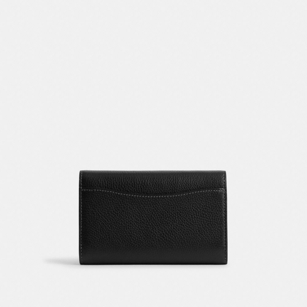 Coach Essential Medium Flap Wallet Brass/Black | COH865507