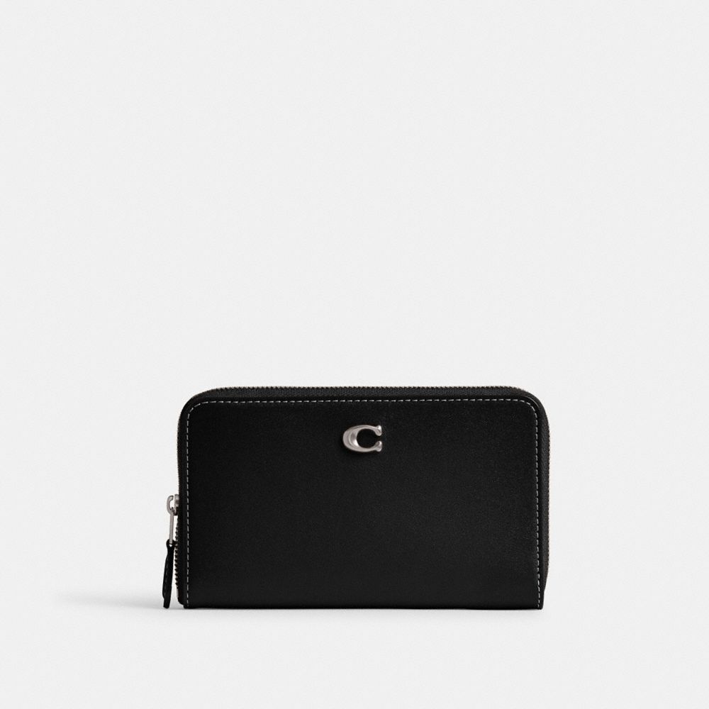 Coach Essential Medium Zip Around Wallet Silver/Black | COH865508